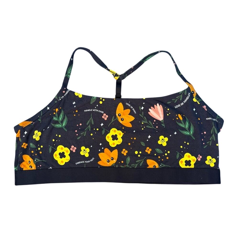 MeUndies 4X Bandeau Floral Bralette Bra with Yellow and Orange Flowers